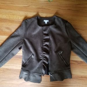 Olive Womens Jacket NWT - Ruffles & Zippers XS